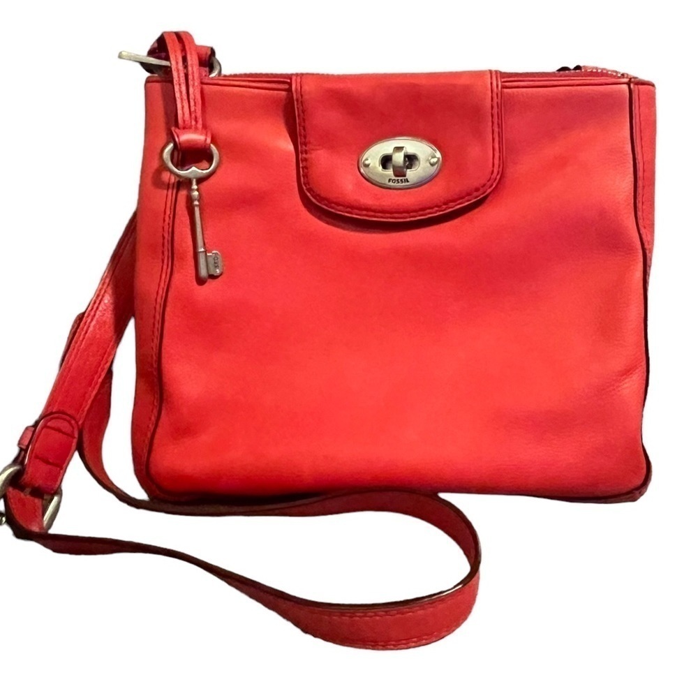 Fossil Marlow Leather Crossbody Bag in Red/Orange